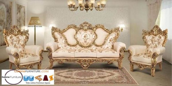 Kursi Sofa Semarang Desain Ukir Mewah Bahan Jati