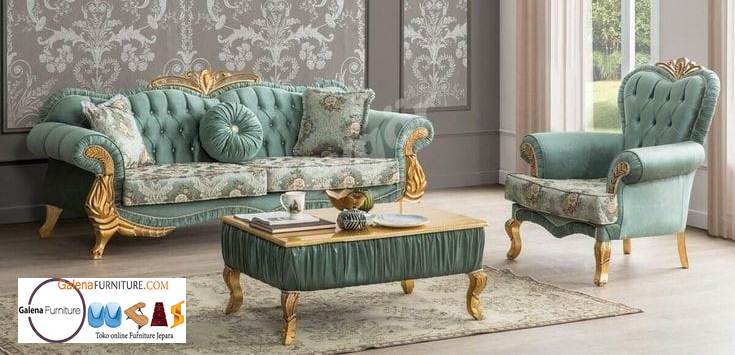 Kursi Sofa Semarang Desain Ukir Mewah Bahan Jati