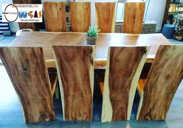 Meja Makan Unik Kayu Munggur Solid