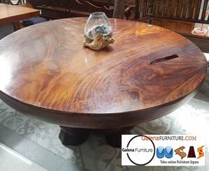 Jual Meja Bulat Kayu Solid