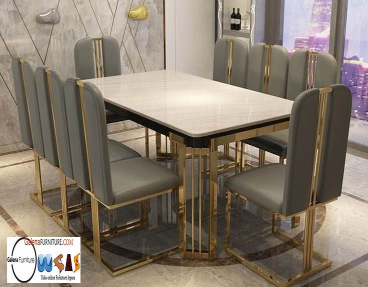 Harga Meja Makan Marmer 8 Kursi Desain Modern