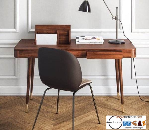 Meja Kerja Kantor Trembesi Kayu Solid Desain Minimalis