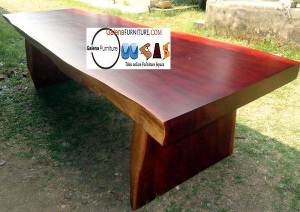 Meja Kayu Mahoni Utuh Tebal Solid Model Terpopuler