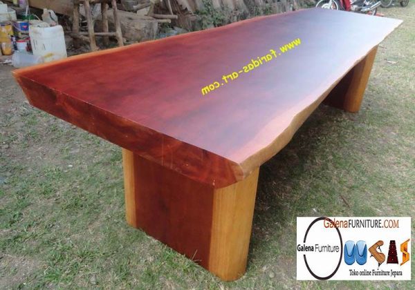 Meja Kayu Mahoni Utuh Tebal Solid Model Terpopuler