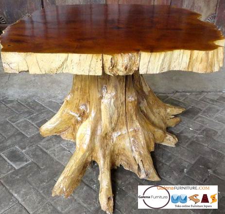 Jual Meja Akar Kayu Trembesi Desain Kuno Klasik