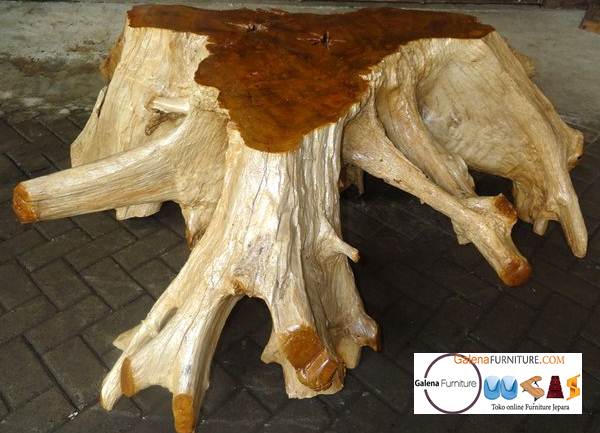 Jual Meja Akar Kayu Trembesi Desain Kuno Klasik