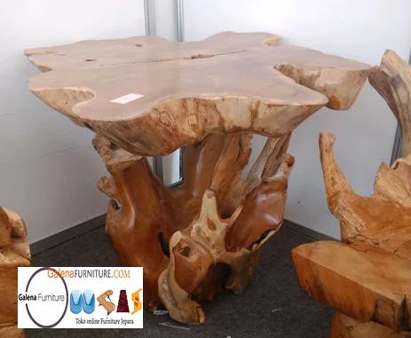 Jual Meja Akar Kayu Trembesi Desain Kuno Klasik