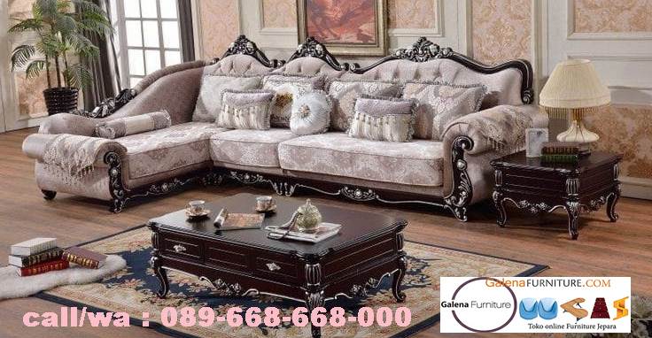 Jual Sofa L Mewah Luxury Klasik Terdebest seller