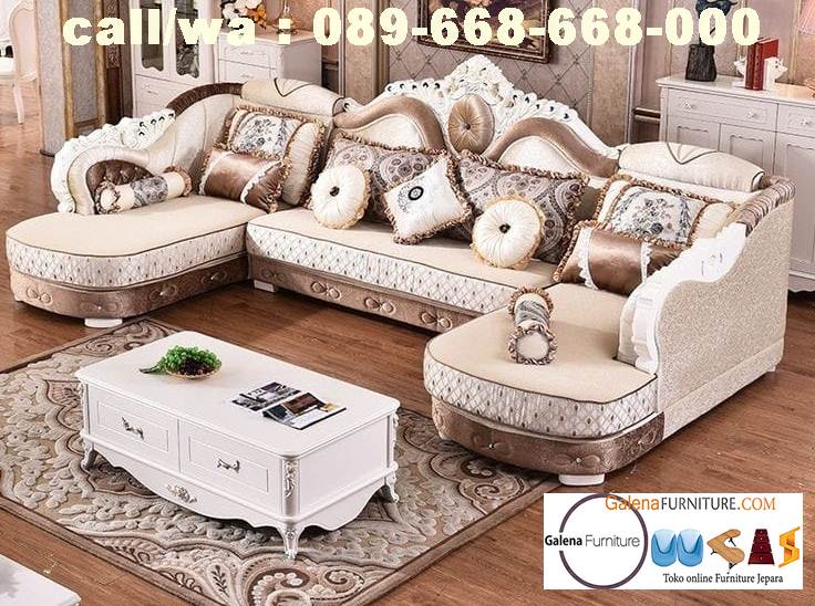 Jual Sofa L Mewah Luxury Klasik Terdebest seller