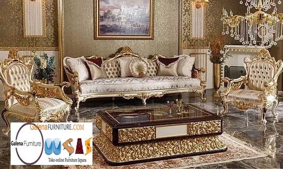 Sofa Mewah Warna Gold Cat Duco Murah