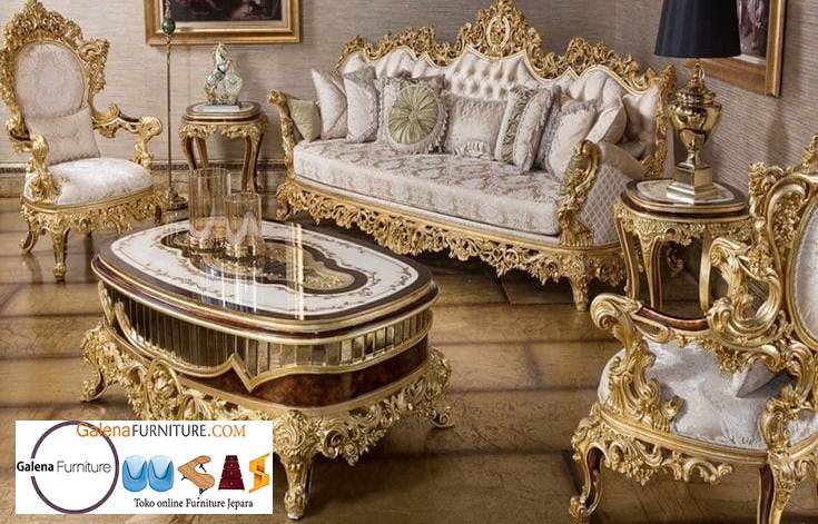 Sofa Mewah Warna Gold Cat Duco Murah