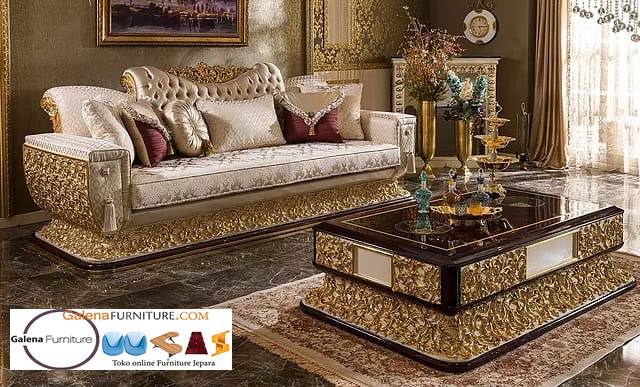 Sofa Mewah Warna Gold Cat Duco Murah