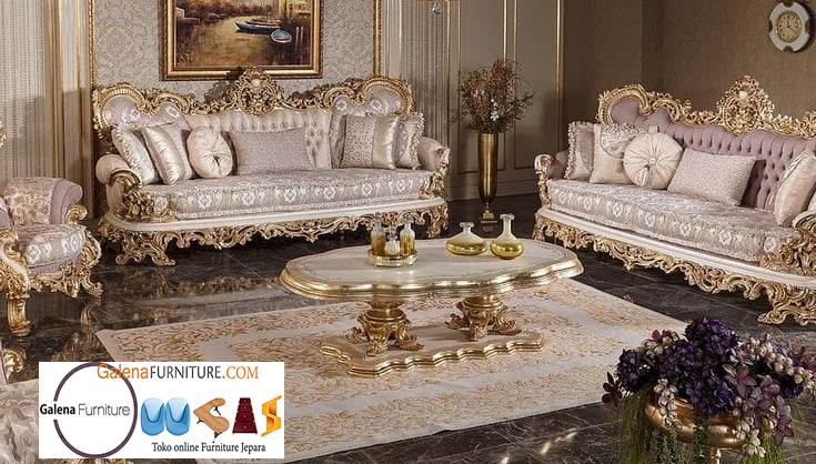 Sofa Mewah Warna Gold Cat Duco Murah