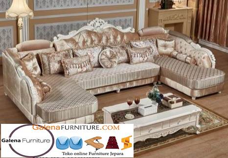 Jual Sofa L Mewah Luxury Klasik Terdebest seller