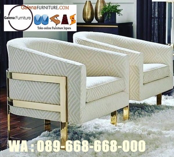 Jual Sofa Tamu Stainless Gold Desain Murah Terjangkau