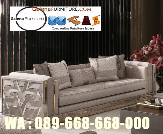 Jual Sofa Tamu Stainless Gold Desain Murah Terjangkau