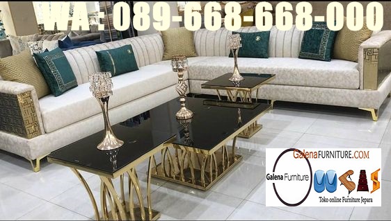 Jual Sofa Tamu Stainless Gold Desain Murah Terjangkau