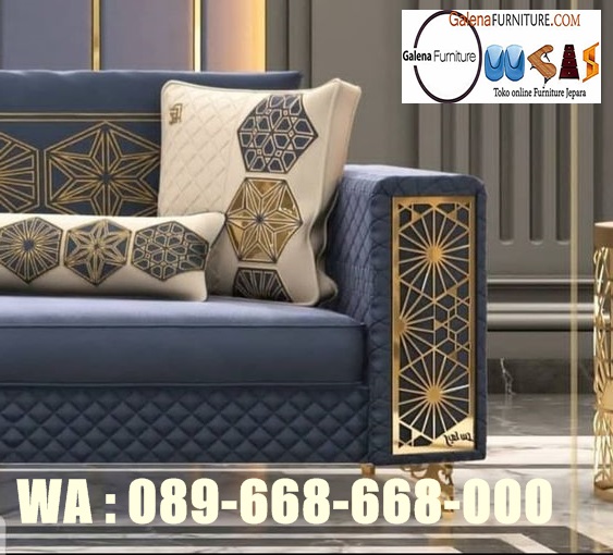 Jual Sofa Tamu Stainless Gold Desain Murah Terjangkau