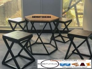 Kursi Cafe Minimalis Kayu Dan Besi Modern Desain Kekinian