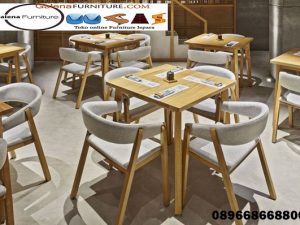 Kursi Cafe Modern Kayu Jati Desain Kekinian Minimalis