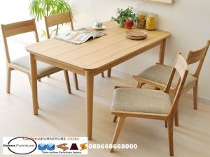 Set Meja Makan Kursi Cafe Kayu Jati Modern Minimalis Paling Baru