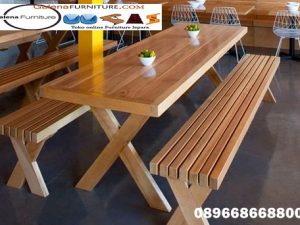 Kursi Cafe Kayu Panjang Minimalis Desain Simple Elegan