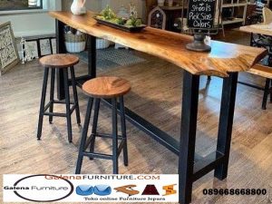 Kursi Cafe Kayu Trembesi Desain Modern Minimalis Kekinian