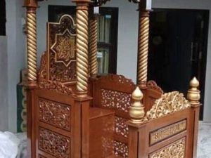 Mimbar Masjid Kubah Kayu Jati Mewah Model Terpopular Banten