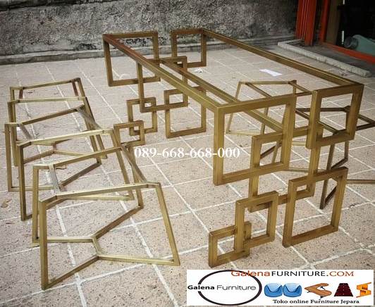 Kaki Meja Makan Stainless Gold Unik Model Terpopular Modern Medan