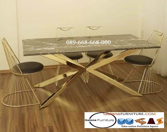 Kaki Meja Makan Stainless Gold Unik Model Terpopular Modern Medan