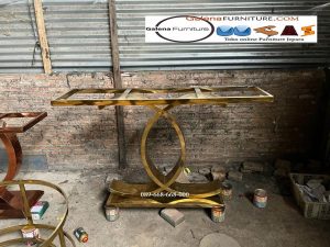 Kaki Meja Konsul Stainless Gold Model Simple Elegan Kekinian Bandar Lampung