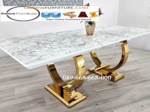 Kaki Meja Makan Stainless Gold Minimalis Model Unik Terlaris Bandung