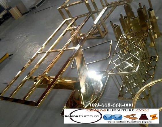 Kaki Meja Makan Stainless Gold Modern Kekinian Minimalis Berkelas Denpasar