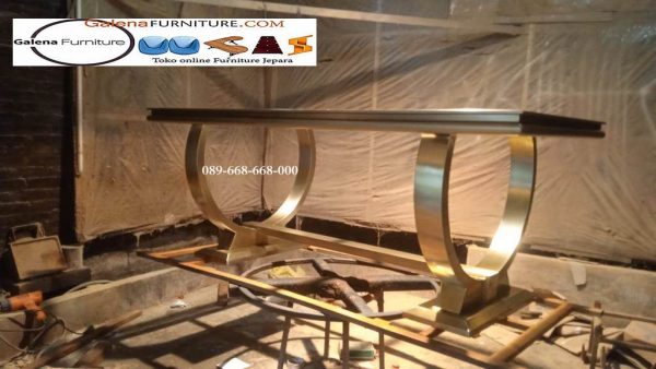 Kaki Meja Makan Stainless Gold Doff Cincin Terbaru Makassar