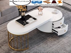 coffe table stainless steel desain unik kombimasi jeruji