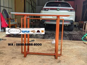 Meja konsul stainless merah unik mewah